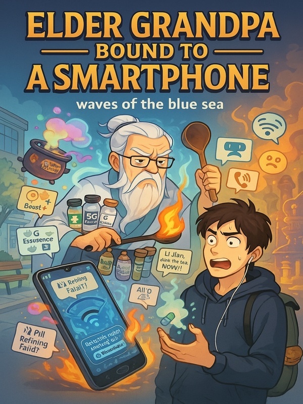 Elder Grandpa Bound to a Smartphone